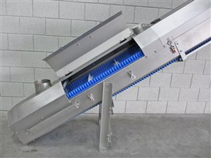 Belt conveyor 300 x 5400 mm - elevator in s/s housing