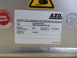 AZO FS50x500 NE250 NA SP screw conveyor