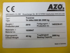 AZO TH 800x1000 BS 2000 kg Big Bag Lifting Beam